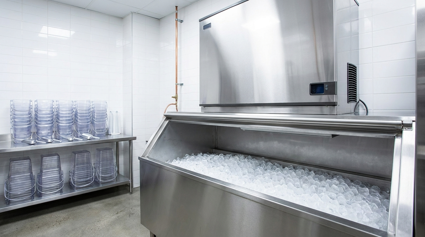Cleaning a commercial ice machine